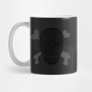 Felt Look Skull and Crossbones | Halloween Stickers by Cherie(c)2021 Mug